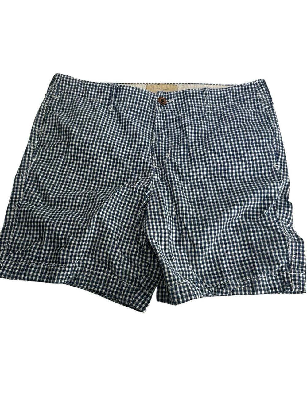 Hollister Men’s Blue White Gingham Check Shorts Size 36